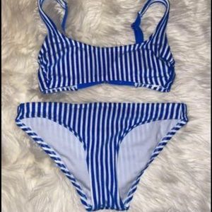 Royal Blue & White Stripped Bikini